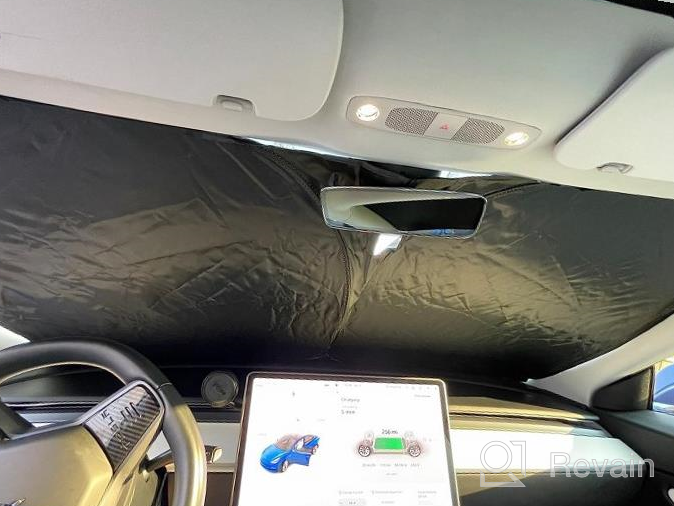 img 1 attached to Motrobe Tesla Model Y Glass Roof Sunshade Front & Rear Top Windows Sun Shade Won'T Sag With Skylight Reflective Covers Black Set Of 4 review by James Richardson