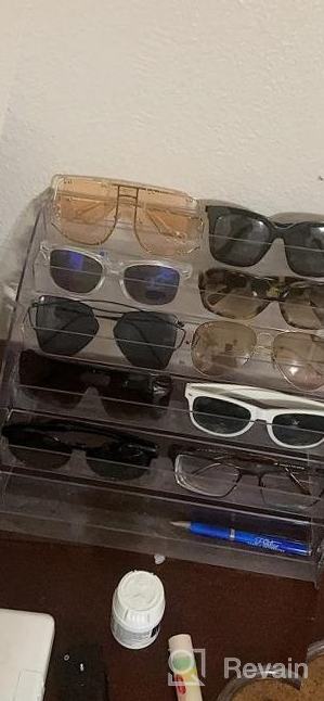 img 1 attached to Clear Eyeglasses Display Case Sunglasses Organizer Tray Box Tabletop Holder Stand - 5 Layer MineSign Sticker Display review by Wayne Flores