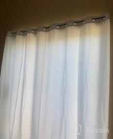 img 5 attached to Серые затемняющие термальные дверные шторы для патио от Yakamok - верхние раздвижные стеклянные дверные жалюзи с втулкой, затемняющие шторы для разделения комнаты (светло-серые, 100 "WX 84 " L)