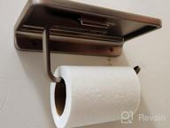 img 1 attached to Matte Black TRUSTMI Toilet Paper Holder With Phone Shelf | Wall Mounted Bathroom Storage & Tissue Dispenser review by Will Randles