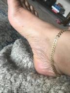 img 1 attached to Gold Satellite Bead Fettero Chain Anklet: Simple And Minimalistic 14K Gold Plated Boho Foot Jewelry For Beach And Everyday Wear review by Katrina Scott