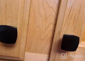 img 5 attached to Матовые черные ручки для шкафа - набор из 5 сплошных квадратных ручек для комода, размер 1,2 дюйма - идеально подходит для кухни, шкафа, шкафа и выдвижных ящиков - гладкая фурнитура для шкафа