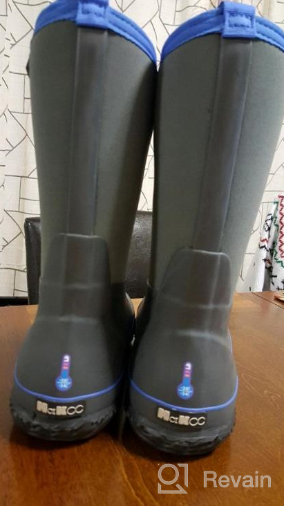 img 1 attached to MCIKCC Kids Rubber Rain Boots: Waterproof Snow Wellies for Boys & Girls review by John Love