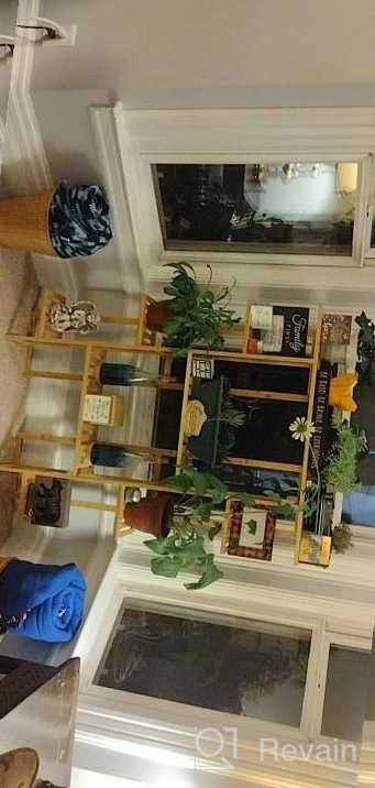 img 1 attached to Indoor Outdoor Flower Pot Rack: 9-Tier Bamboo Shelf Display Holder For 17 Potted Plants, Perfect For Patio, Garden, Balcony, Or Living Room Décor review by Rene Carrell