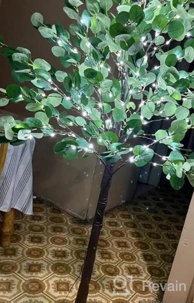 img 1 attached to Bring Elegant Ambiance To Any Space With Lightshare'S 5FT Lighted Eucalyptus Tree: Ideal For Weddings, Holidays, Parties & More! review by Robin Baker