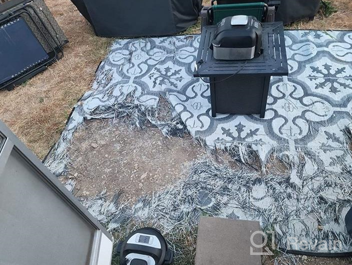 img 1 attached to RV Outdoor Mat: LATCH.IT 5X8 Boho Style Reversible Rug Ideal For Camping & Camper Use – The Ultimate RV Patio Rug For All Occasions! review by Chris Hodges