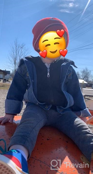 img 1 attached to 👶 JMOORY Baby Boys Denim Jacket: Trendy Toddler Zipper Hoodie Jeans Top review by Shaun Stapp