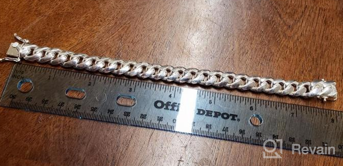 img 1 attached to 🔗 Verona Jewelers 925 Sterling Silver Miami Cuban Link Bracelet for Men - 6.5MM to 14.5MM Thick Solid Curb Chain - Available in 8, 8.5, and 9 Inch Length review by Vangele Carson