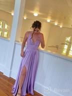 img 1 attached to Satin V Neck Bridesmaid Dress With Slit - Long A Line Prom Evening Gown For Formal Occasions review by Kathleen Ledoux