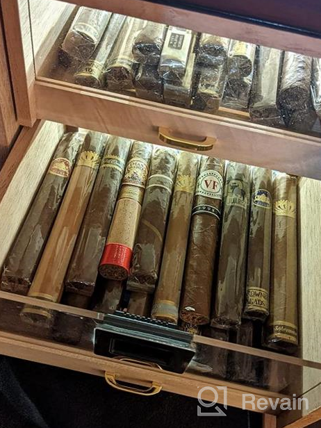 img 1 attached to Cigar Aficionados Rejoice: Woodronic'S Digital Humidor Cabinet For 100-150 Cigars, Spanish Cedar Lining, And 2 Crystal Gel Humidifiers In A Glossy Ebony Finish - Perfect Gift For Fathers! review by Adam Alvarez