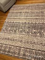 img 1 attached to Chic Geometric Boho Area Rug For High Traffic Spaces: Easy Cleaning And Durable For Living Room, Bedroom, Home Office, Kitchen - 5' X 7' Gray review by Matthew Gonzales