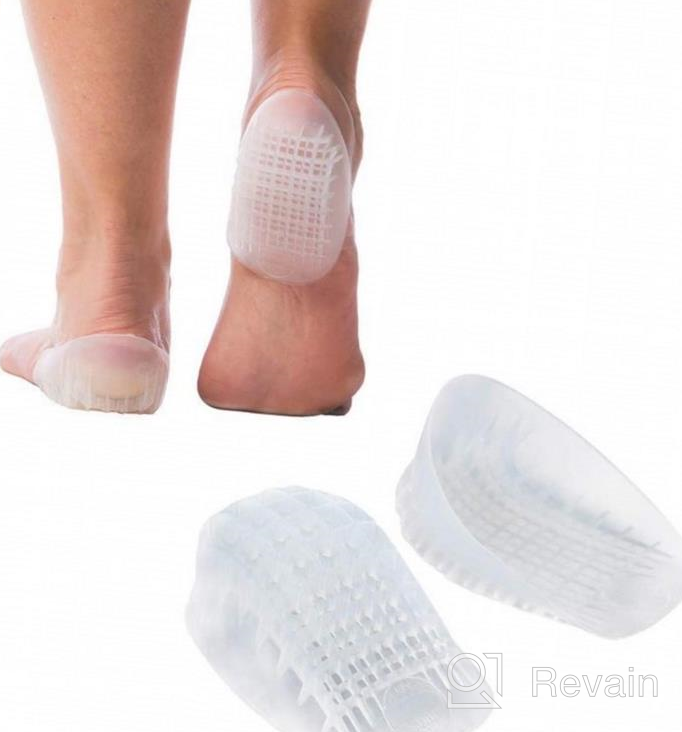 img 1 attached to Heel Pain Relief Cushion Inserts - TuliGEL Shock-Absorbing Gel Heel Cups For Plantar Fasciitis, Sever'S Disease, And More - Regular Size, 2 Pairs review by Chris Kaul