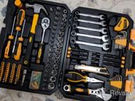 img 1 attached to 158 Piece Household Hand Tool Kit With Plastic Storage Case - Auto Repair Set By DEKOPRO review by Jacob Diego