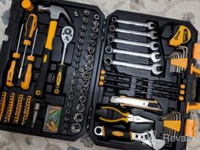 img 5 attached to 158 Piece Household Hand Tool Kit With Plastic Storage Case - Auto Repair Set By DEKOPRO