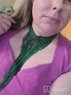 картинка 1 прикреплена к отзыву Women'S Rhinestone Statement Necklace, Tassel Bib Choker Collar Costume Jewelry For Party Formal Events от Linda Smith