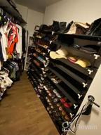 картинка 1 прикреплена к отзыву МaidMAX 10 ярусовая стойка для обуви на 50 пар обуви в гардеробе, прихожей или коридоре, прочная металлическая рама и полки из ткани, 39,4 x 11,4 x 68,9 дюйма, черная. от Chris Reeves