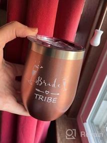 img 7 attached to Set Of 4 Insulated Stainless Steel Wine Tumblers For Bridal Party - Bride Tribe Bridesmaid Proposal Gifts, Ideal For Maid Of Honor, Bachelorette, Wedding Engagement And Bridal Shower