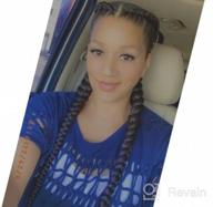 img 1 attached to 32 Inch Braiding Hair Extensions - Professional Synthetic Crochet Braids With Soft Yaki Texture And Hot Water Setting - Ombre Black To Burgundy Color review by Amy Smith