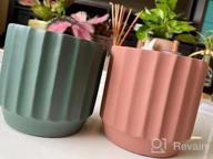 img 1 attached to Set Of 2 Terra Cotta Cement Indoor Plant Pots - 4 Inch Medium Planter Vessels With Drain Hole For Contemporary Decor - Unglazed Pottery By POTEY 202221 review by Sherman Lancaster