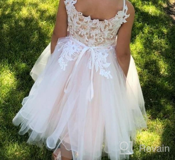 img 1 attached to Miama Lace Tulle Straps Wedding Flower Girl Dress with Pluviophily Jr. Bridesmaid Dress review by Christopher Shah