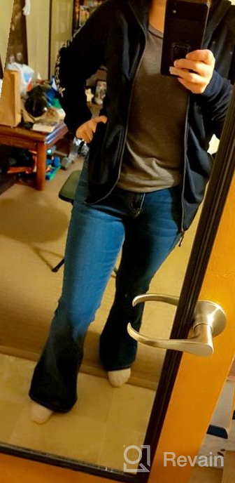 img 1 attached to Mid-Rise Fitted Denim Pants For Women - Ripped Flare Jeans By Sidefeel review by Jamel Ochoa