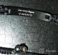 img 1 attached to 💑 Jovivi Personalized Stainless Steel Braided Rope Nameplate ID Bracelets His and Hers Matching Couples Bracelets - Perfect Valentine's Gift for Lovers review by Calvin Booker