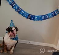 img 1 attached to Celebrate Your Pup'S Big Day With TCBOYING'S 11-Piece Dog Birthday Set – Blue Bandana, Hat, Scarf, Flags, Balloons & More! review by Carl Henderson