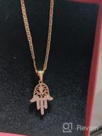 img 1 attached to Flat Mariner/Marina 060 3MM Chain Necklace With 💛 Hamsa Hand Pendant - 18K Gold Plated by Barzel review by Kevin Greer
