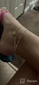 img 8 attached to Double Layered 14K Gold Plated Anklets With Personalized Initials - Trendy Women'S And Teen'S Jewelry