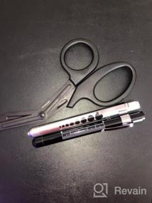 img 5 attached to Титановые ножницы для травматологии EMT со светодиодной ручкой - автоклавируемый набор медицинских ножниц 7 ¼ ”(черный и серебристый) от MediTac
