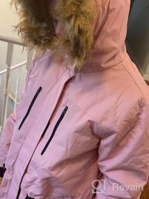 img 6 attached to Водонепроницаемая ветрозащитная зимняя лыжная куртка для девочек, флисовое зимнее пальто, дождевик с капюшоном на открытом воздухе