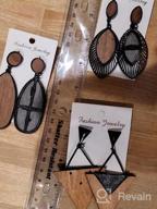 img 1 attached to Get The Ethnic Look With Udalyn'S 9-Pair Wooden Dangle Earrings For Women review by Rail Basri