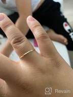 img 1 attached to 14K Gold Plated Skinny Hammered Stacking Ring Set For Women Girls - Size 4 To 9 review by Benjamin Saric
