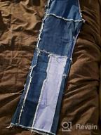 img 1 attached to Aodrusa Bell Bottom Jeans For Women - Flared Raw Hem Denim Pants With Patches review by Mario Hinton