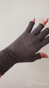 img 5 attached to Fingerless Compression Gloves For Arthritis Pain Relief - Rheumatoid Osteoarthritis & Carpal Tunnel, Dark Gray Medium Size