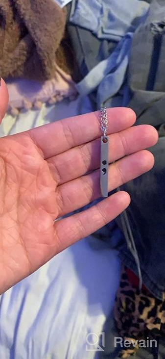 img 1 attached to 🎗️ Bobauna Semicolon Bar Necklace for Mental Health Awareness: Inspirational Strength Gift for Cancer Survivors review by Marc Burke