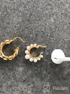 img 1 attached to Lightweight Pearl Hoop Earrings For Women - FAMARINE'S Stylish & Elegant Collection review by Kevin Barbon