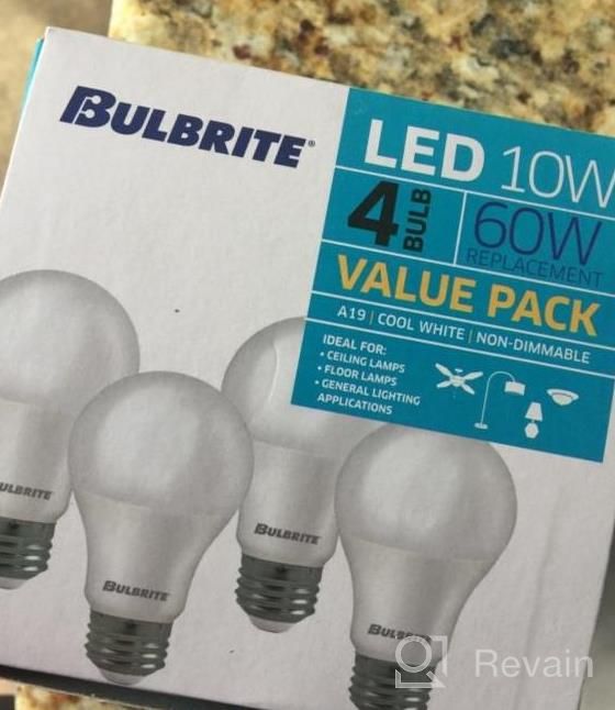 img 1 attached to Bulbrite LED A19 Non-Dimmable Medium Screw Base (E26) Light Bulb, 4 Count (Pack Of 1), 4000K, 4 Piece review by Craig Pham
