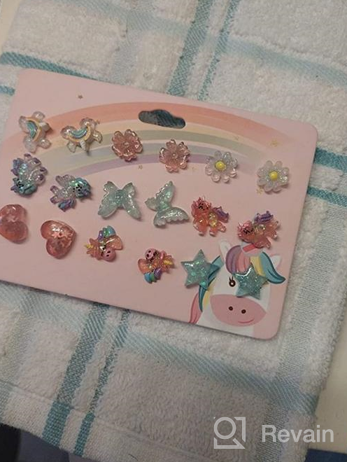 img 1 attached to 🌈 Hypoallergenic Children's Colorful Earrings: Safe and Stylish Jewelry for Girls review by Karen Avance