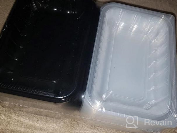 img 1 attached to 30 Pack YANGRUI Take Out Containers - 9X6 Inch, 27 Oz, Anti-Fog & Leak Proof Shrink Wrap, BPA Free Pure PP Flexible Meterial Microwave/Freezer Safe Hinged To Go Containers review by Tim Rios