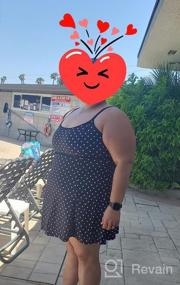 img 6 attached to Plus Size Swimdress: DANIFY Женское платье на пляж с полосками в ретро-стиле