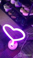 img 1 attached to Heart Shaped LED Neon Sign With Base For Room Decor And Mother'S Day Gift - Neon Heart Light Night Light For Bedroom review by Ben Swett