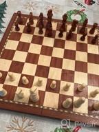 img 1 attached to Magnetic 15" Wooden Chess Set For Kids & Adults | Handcraft Travel Board W/ Piece Storage review by Jacob Sampino