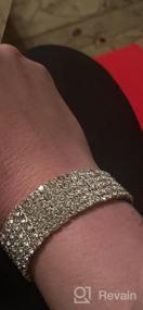 img 8 attached to Yumei Jewelry 5 Strand Rhinestone Stretch Bracelet: Elegant Silver-tone Sparkling Bridal Tennis Bangle