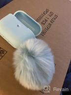 img 1 attached to Soft Silicone AirPods 3 Case Cover With Fur Ball Keychain - Shockproof Protective Cover For 2021 Version Charging Case With Visible Front LED - Ideal For Women And Girls - Light Purple By OULUOQI review by Mark Bullock