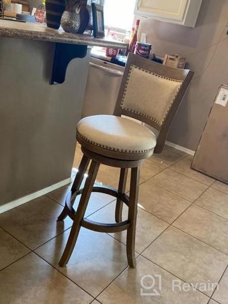 img 1 attached to 29-Inch Boraam Melrose Barstool In Driftwood Wire-Brush And Ivory - 1 Pack review by Joe Taniguchi