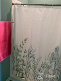 img 6 attached to Transform Your Bathroom Into A Tropical Oasis With Alishomtll'S Blue Green Floral Shower Curtain - Waterproof And Comes With 12 Hooks!