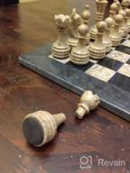 img 1 attached to 15" Handmade Marble Chess Set - Staunton & Ambassador Gift Style - Black/Fossil Coral review by Mohamed Greene