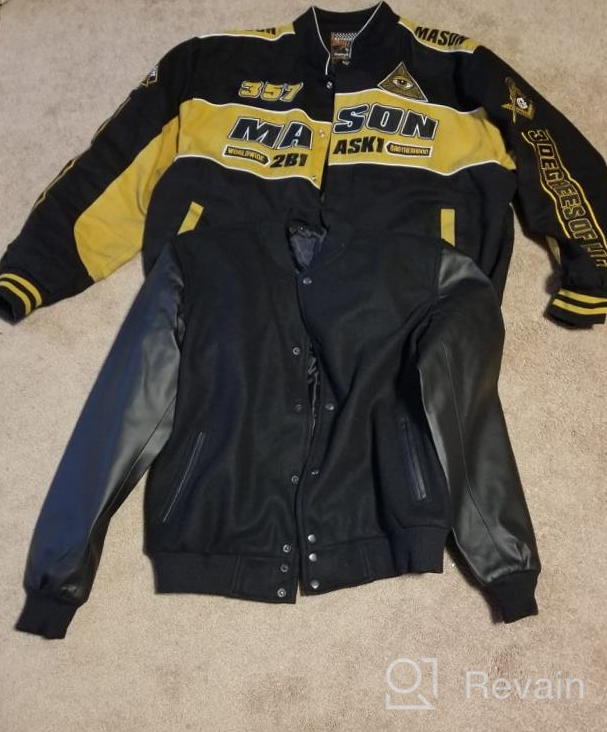 img 1 attached to Unisex College Baseball Varsity High School Letterman Bomber Wool And Faux Leather Jacket review by Nhyiraba Wilson