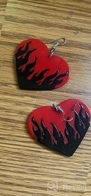 img 4 attached to 🔥 Vibrant Flame Acrylic Earrings: Punk Fire Heart Dangle Drops for Women and Girls